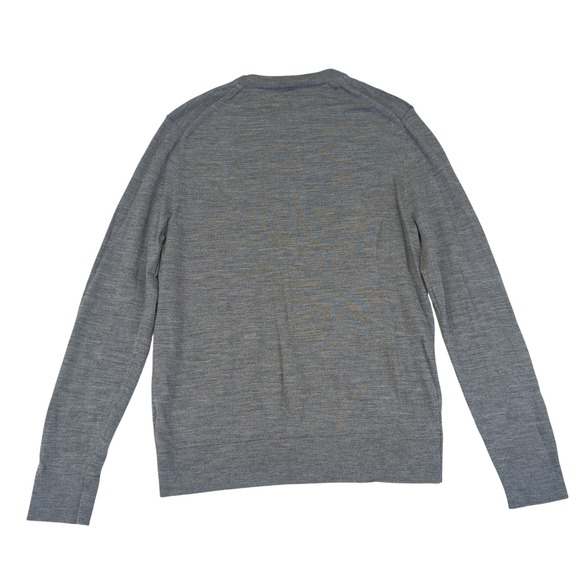 Banana Republic Mens Sweater 100% Merino Wool Gray Crew Neck Lightweight Medium‎ - Picture 2 of 9